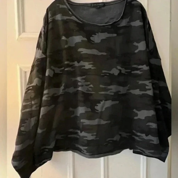 Sanctuary Perfect Cotton Sweatshirt -Earth Camo 2x - Picture 1 of 4